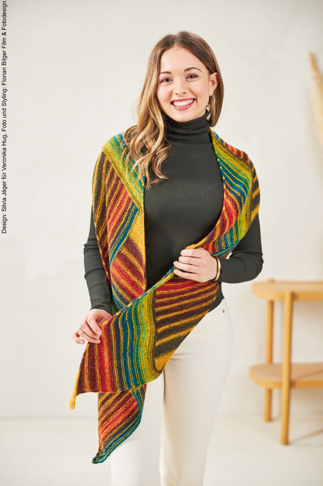 Schrägstreifen-Schal mit Socken | Anleitungsheft | Wolle Paint Socks  | Stricken | Veronika Hug, Woolly Hugs, Christophorus Verlag
