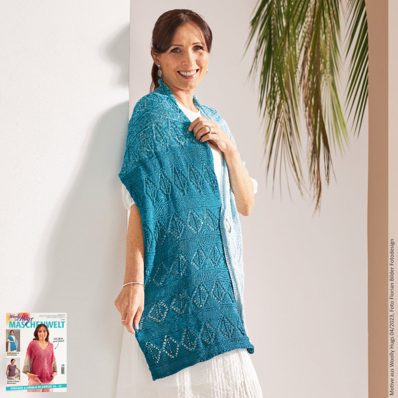 Stola geteilte Rauten | Anleitungsheft | Wolle Bobbel Cotton XXL  | Stricken | Veronika Hug, Woolly Hugs, Christophorus Verlag