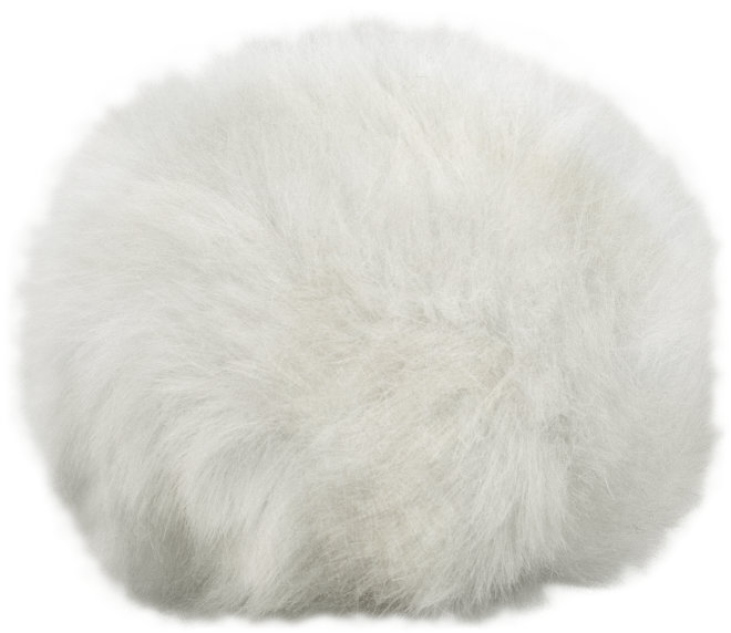 Fell Pompon MINI mit Druckknopf von Woolly Hugs 0801 - weiß