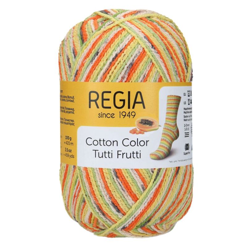 Regia Cotton 4-fach Color 100 g von Regia Tutti Frutti 2417 papaya