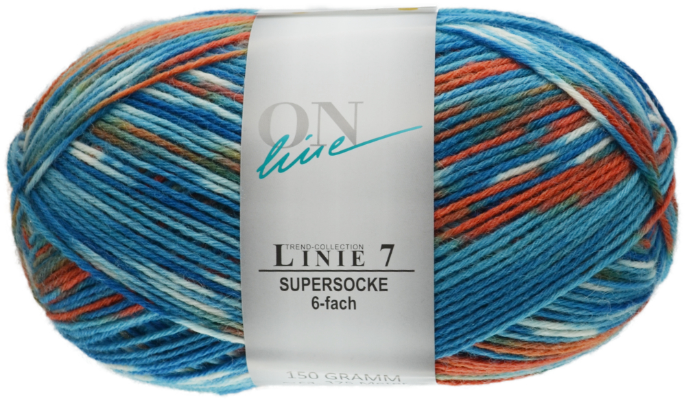 Supersocke 6-fach Color ONline Linie 7 0703 - blau / orange