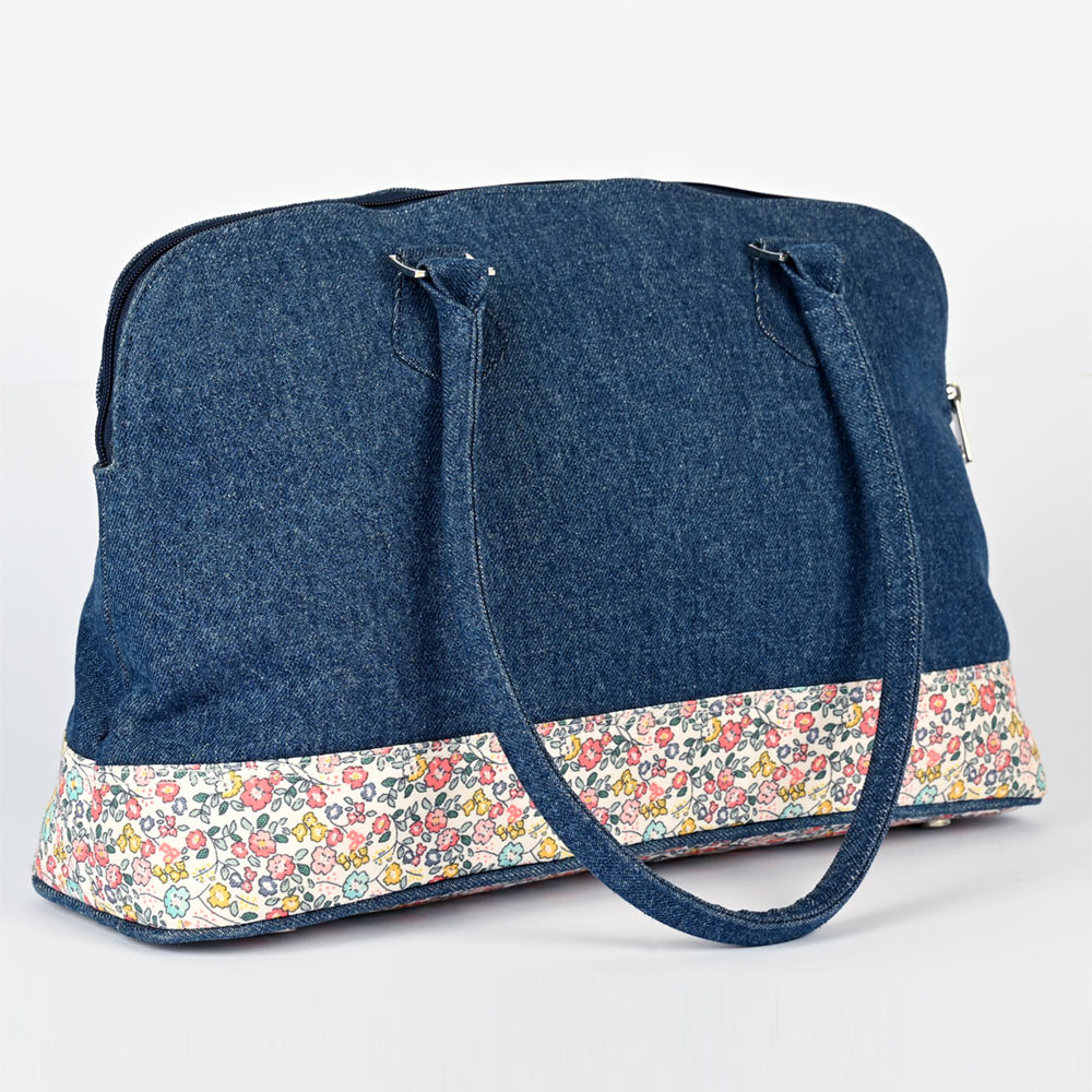 Schultertasche Bloom Collection (Denim + Floral print)