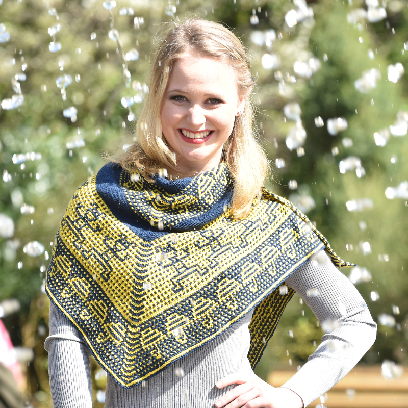 Dancing in the Rain - aus dem Buch Noch mehr Mosaiktücher stricken | Einzelanleitung | Wolle Timona Linie 110  | Stricken | Sylvie Rasch