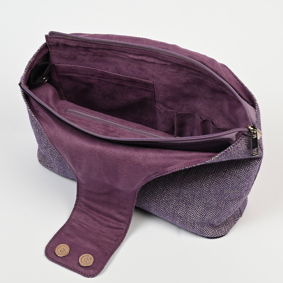 Handgelenktasche Snug Collection (Purple Tweed + Felt)