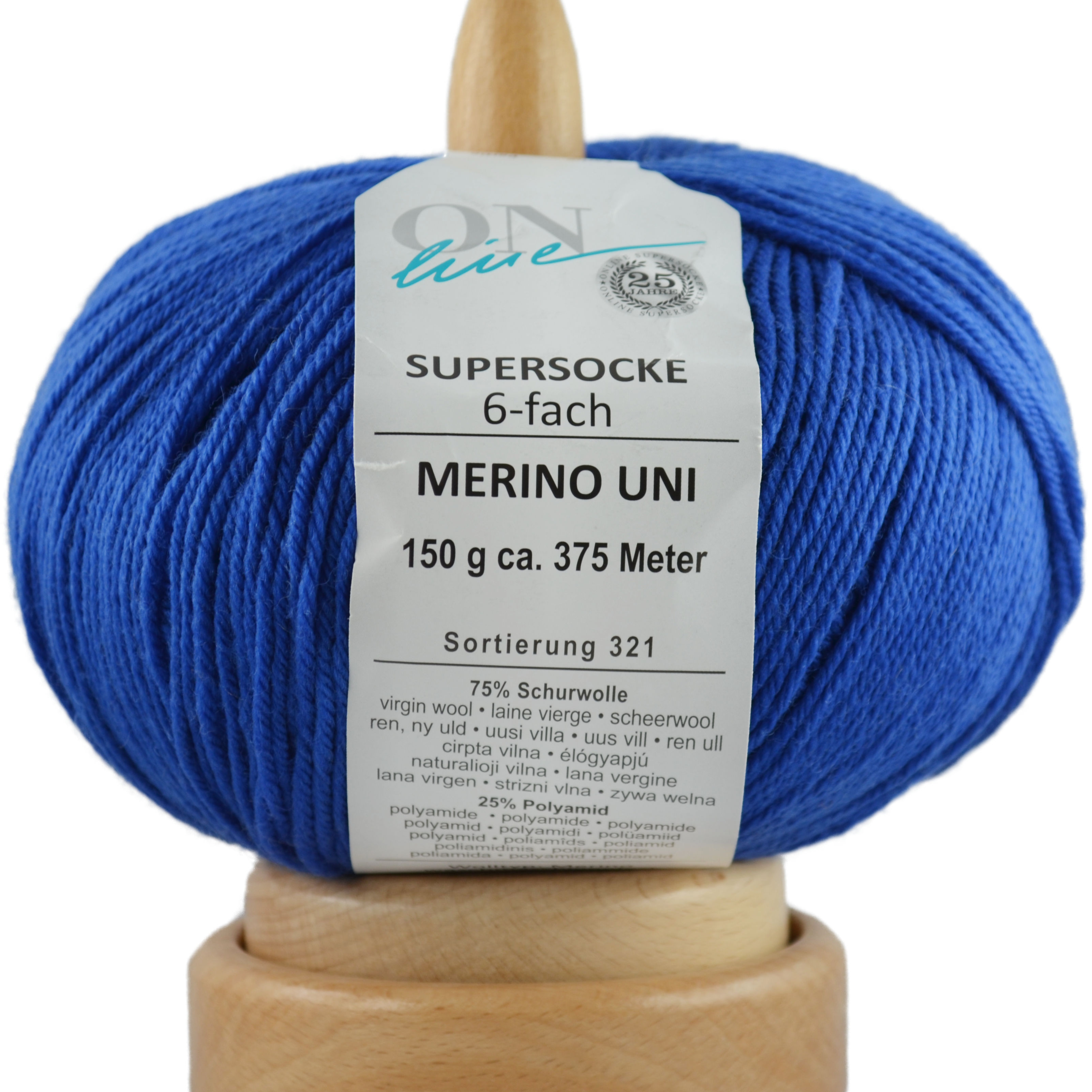 Supersocke 6-fach Merino Uni von ONline Sort. 321 - 5009 - royal