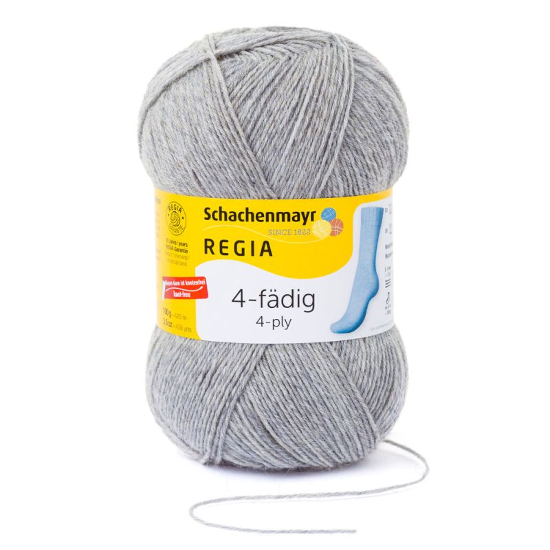 Sockenwolle Uni 4-fach 100 g von Regia 1991 - hellgrau mel. Sockenwolle Uni 4-fach 100 g von Regia 1991 - hellgrau mel.