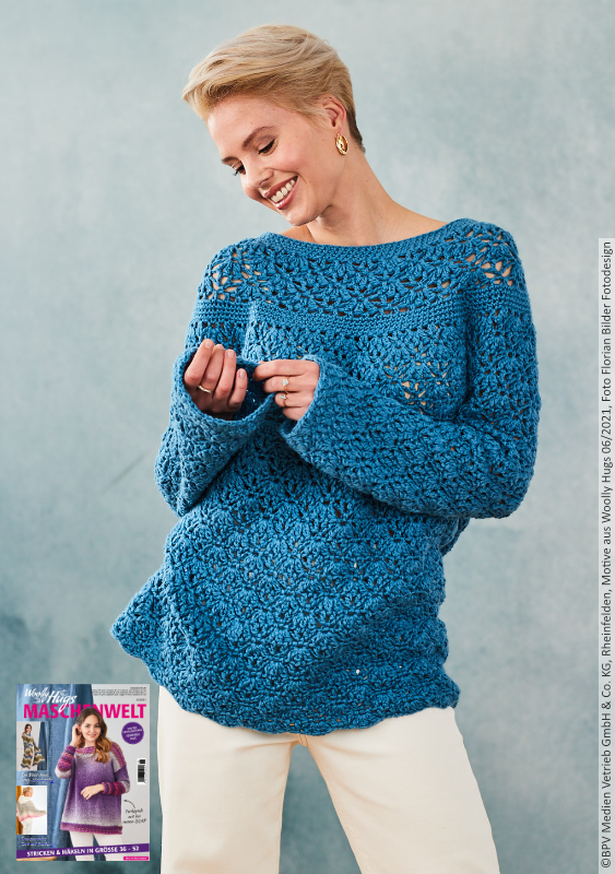 Pulli Deep Ocean | Wollpaket mit Cashmere+ | Stricken