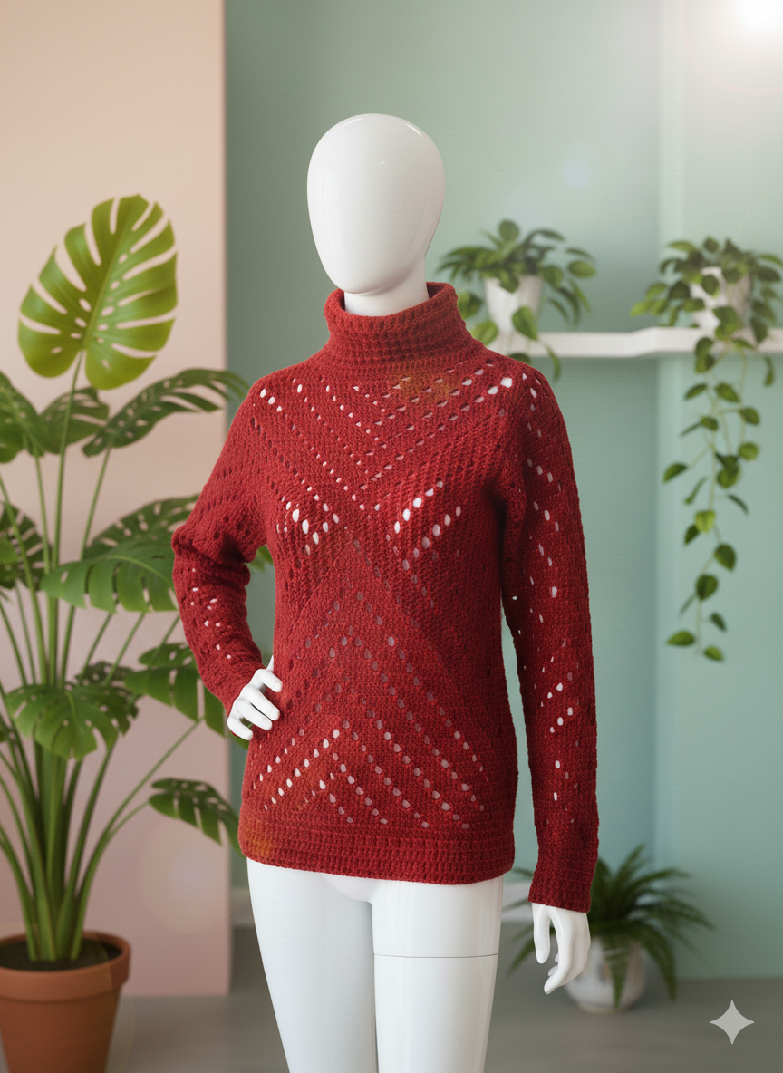 Eck-Kick Häkelshirt | Anleitung | Wollpaket mit Basic Merino 5-Sehr dunkelblau | Häkeln | Sylvie Rasch