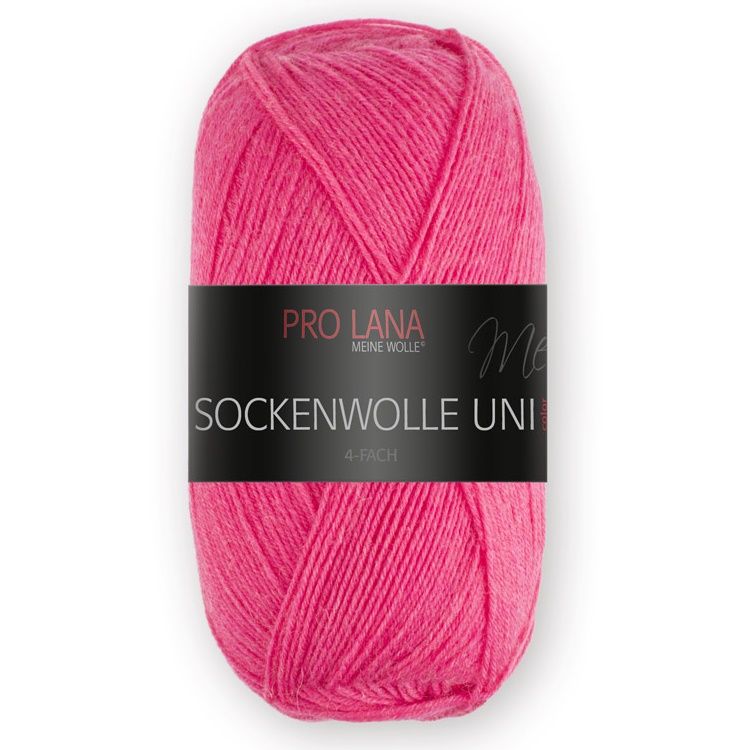Sockenwolle uni - 4-fach von Pro Lana 0422 - pink