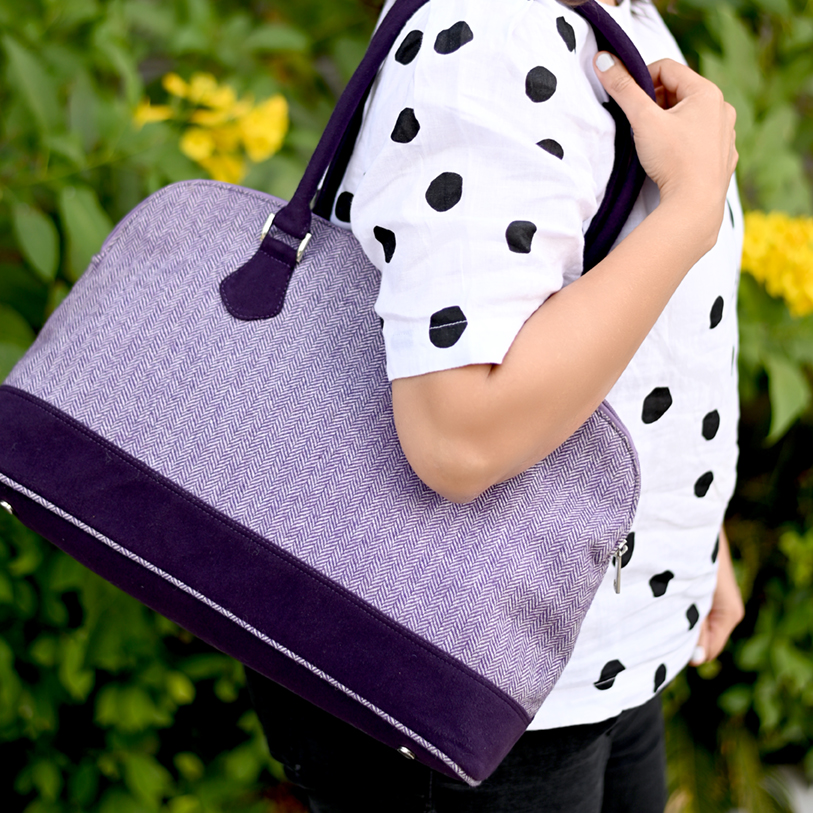 Schultertasche Snug Collection (Purple Tweed + Felt)