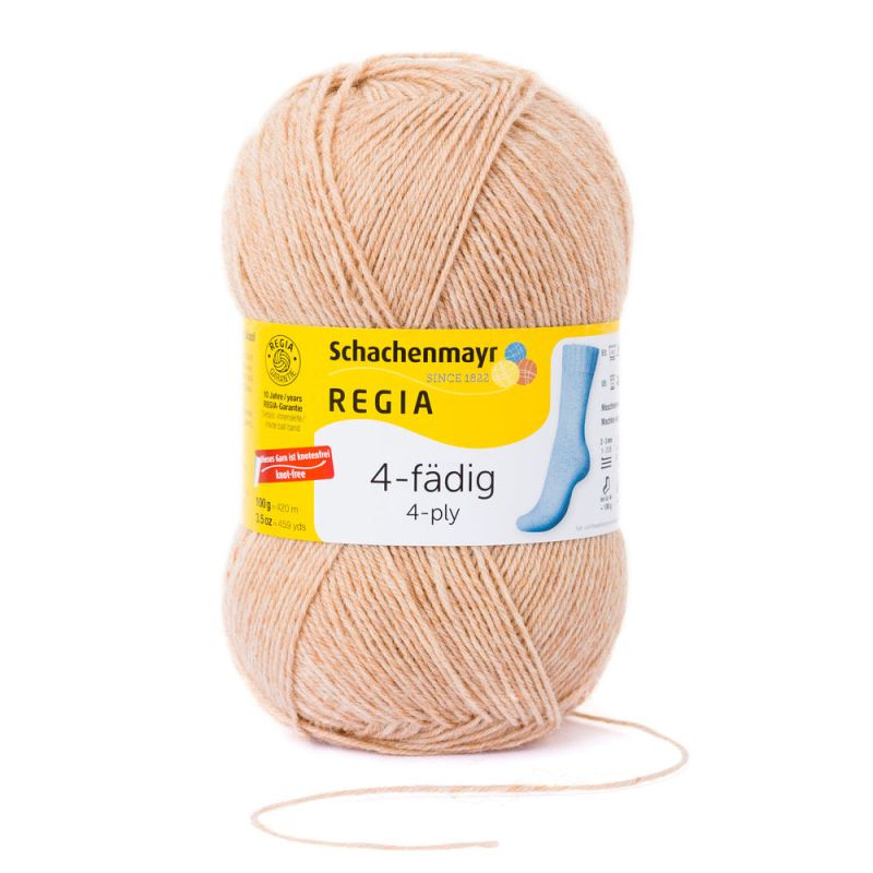 Sockenwolle Uni 4-fach 100 g von Regia 0017 - hell-kamel meliert