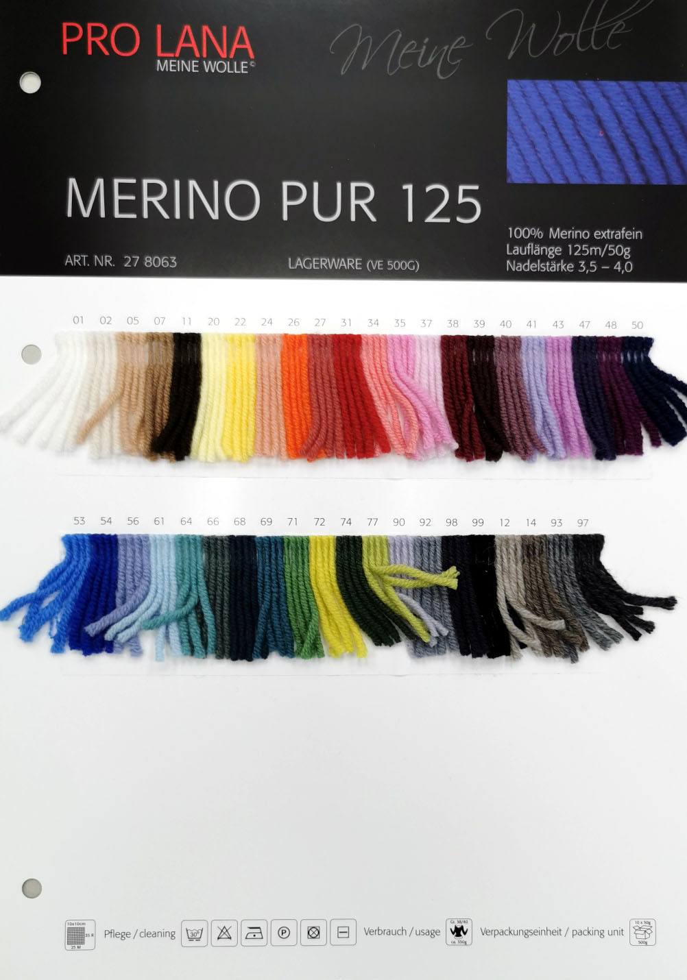 Merino Pur 125 Farbkarte