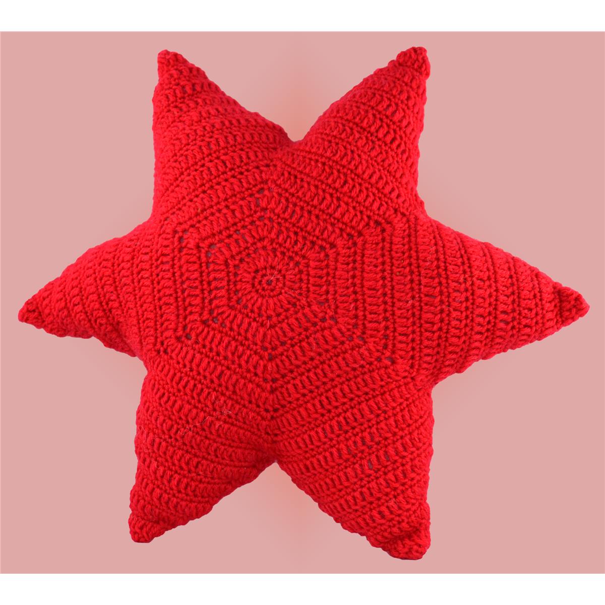 Sternenkissen | Wollpaket mit OPAL uni - 4-fach Sockenwolle 5180 - rot| Häkeln