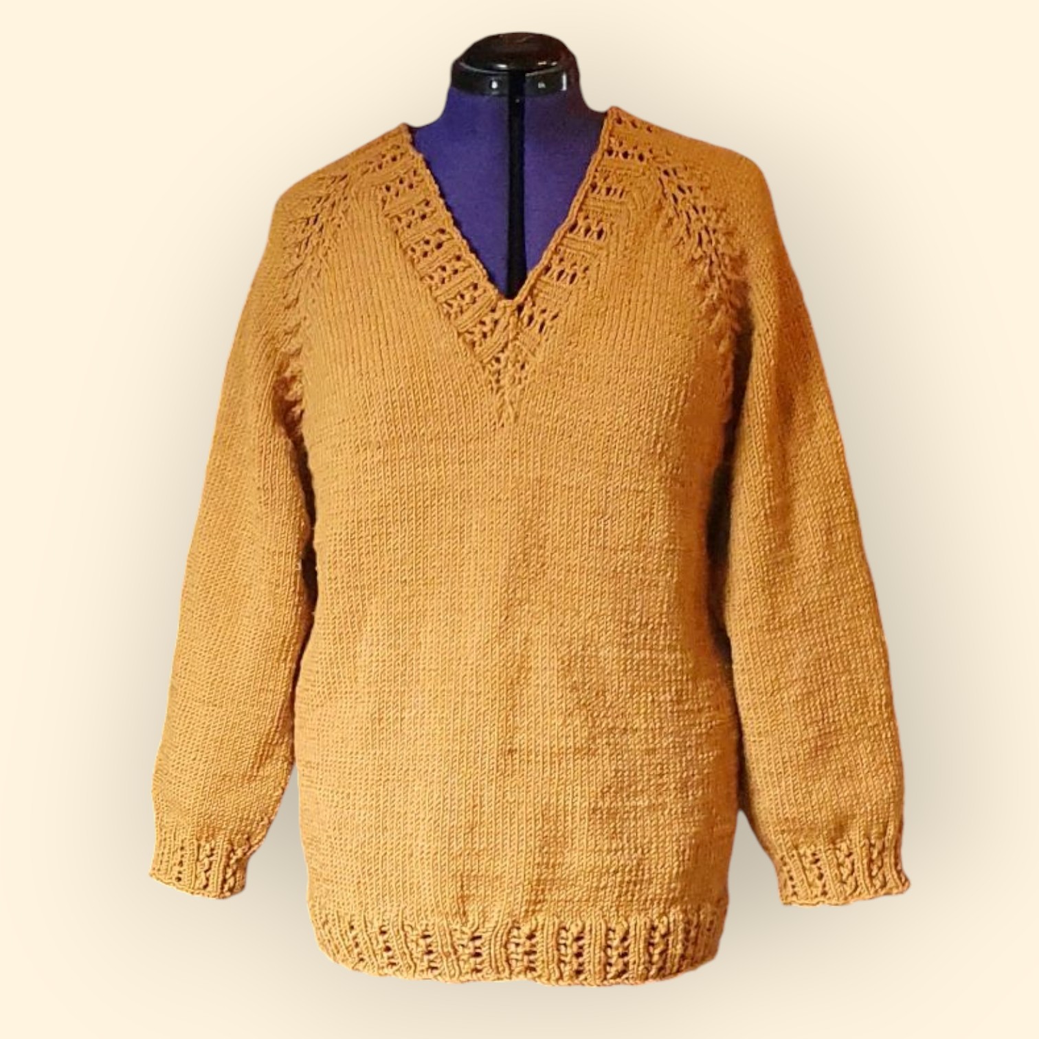 Strick-Pullover Raglano | Einzelanleitung | Wolle Cora Linie 20  | Stricken | Sylvie Rasch