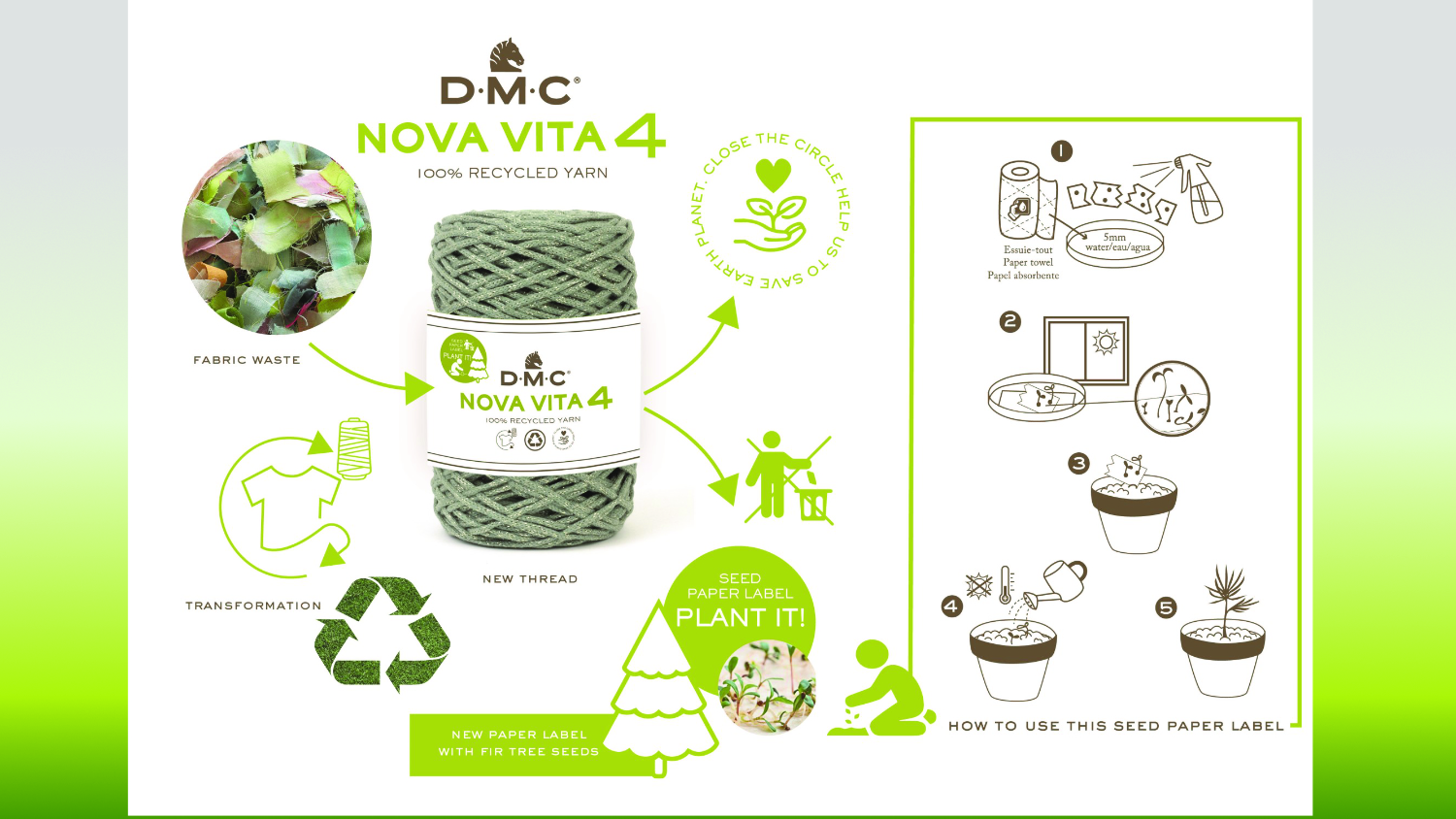 Nova Vita 4 Metallic Effects Häkel- Makramee und Strickgarn von DMC 0008 - grün metallic
