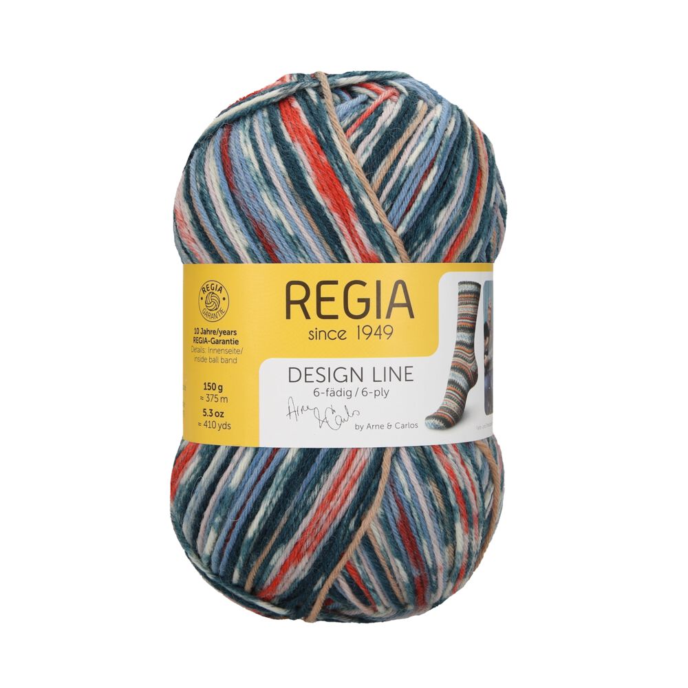 Sockenwolle 6-fach Design Line by Arne & Carlos von Regia 03657 summer night color