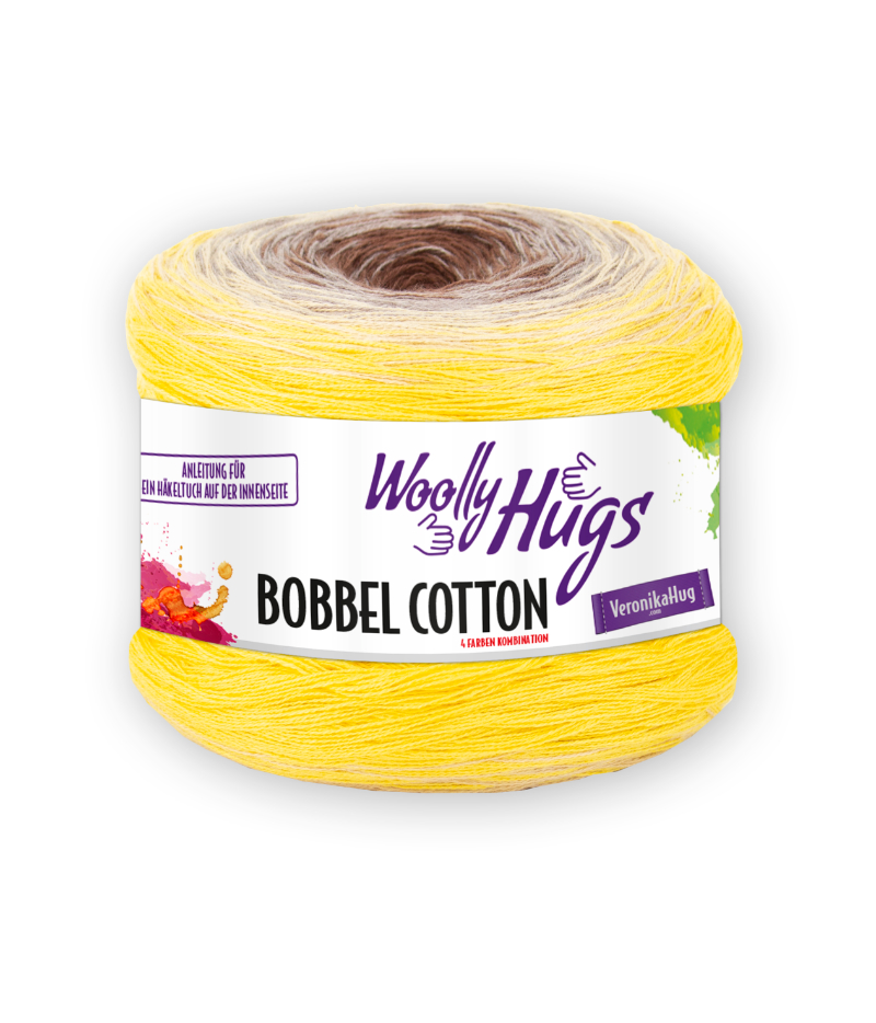 BOBBEL cotton 800m von Woolly Hugs 0038 - braun / taube / gelb